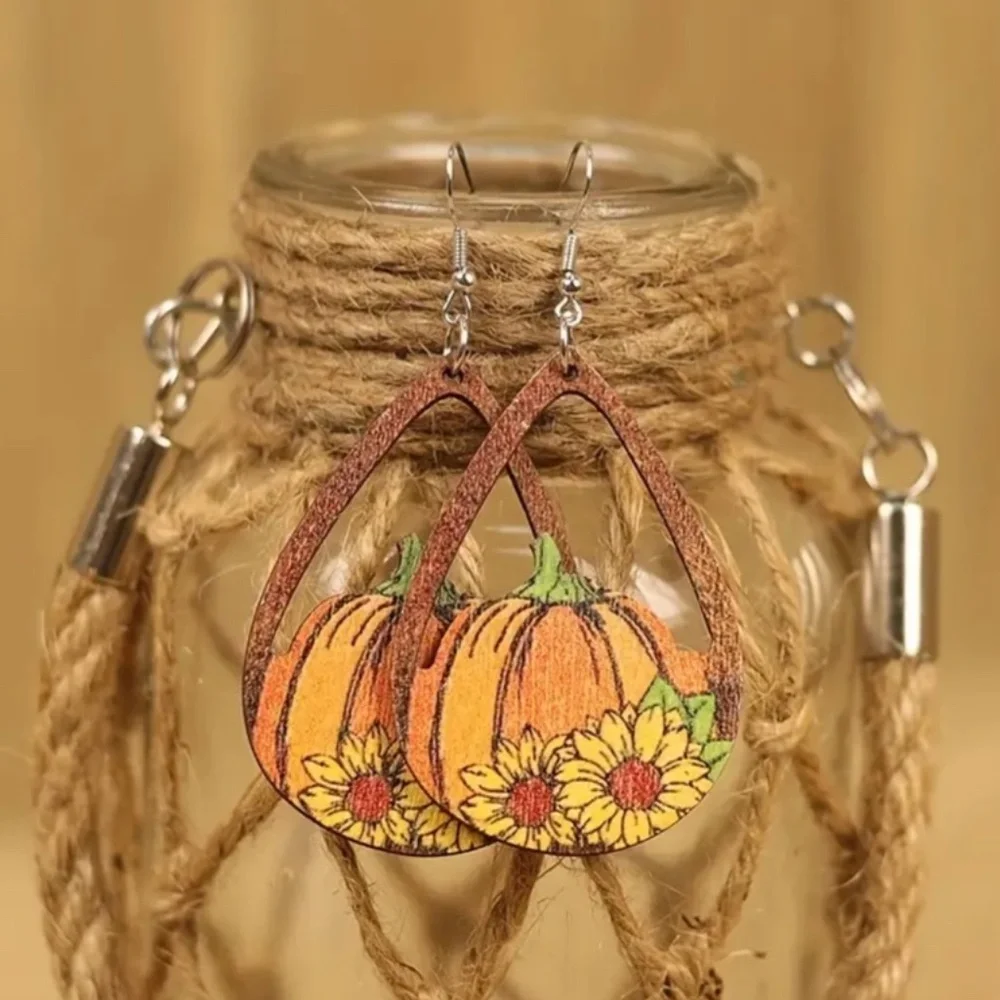NWT! Thanksgiving & Autumn Wood Pierced Earrings! 1/$9 OR 2/$16 OR 3/$21!